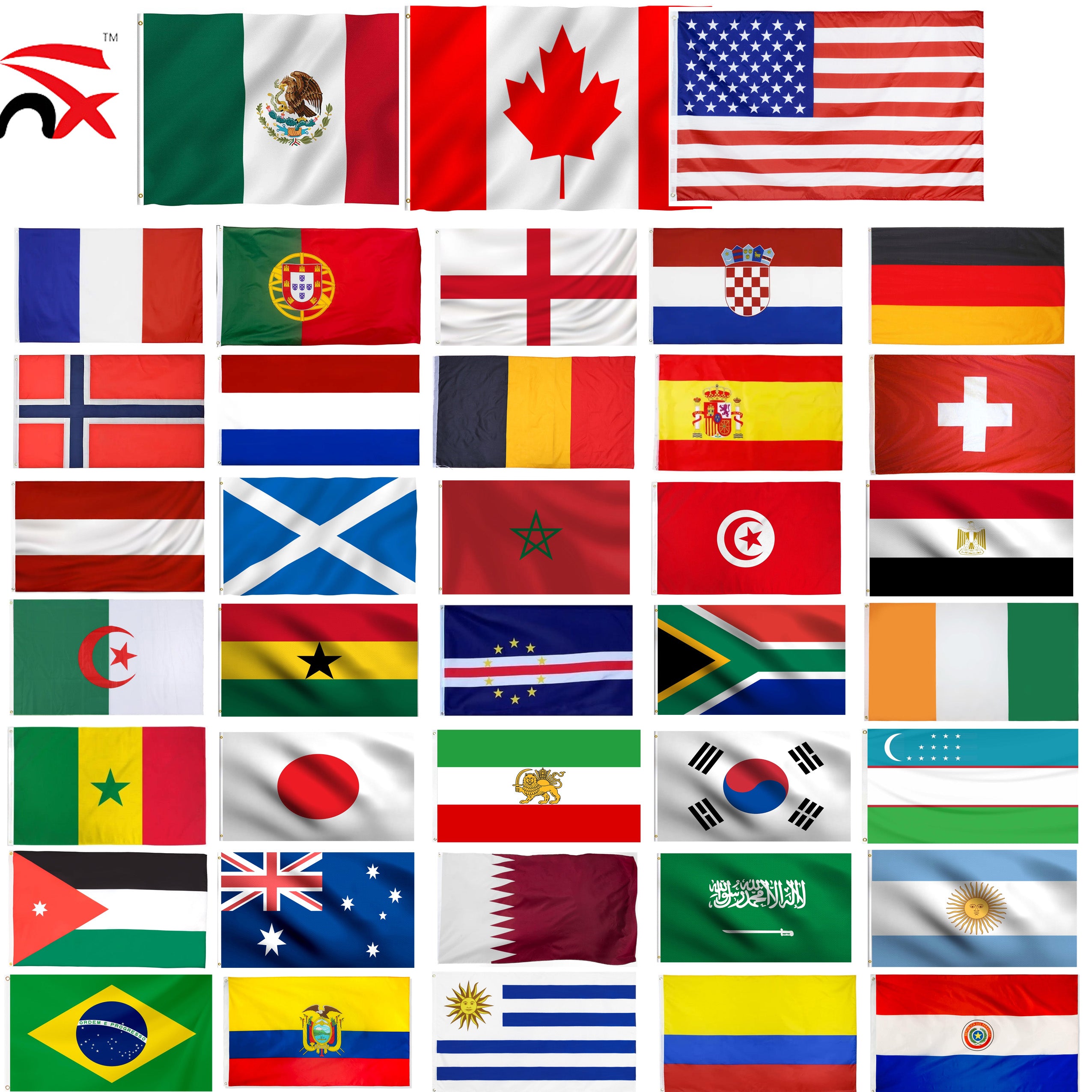 Global 48 Nations Joint Flag - 3x5ft Souvenir