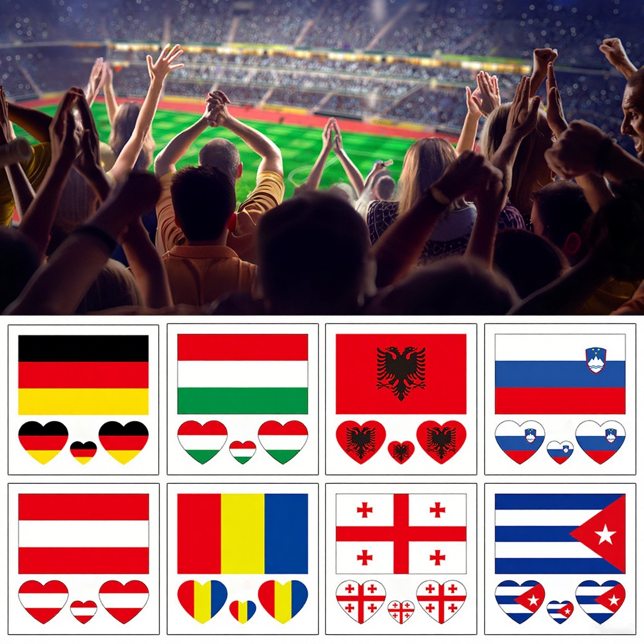 World Cup 2026 Temporary Face Tattoo Set