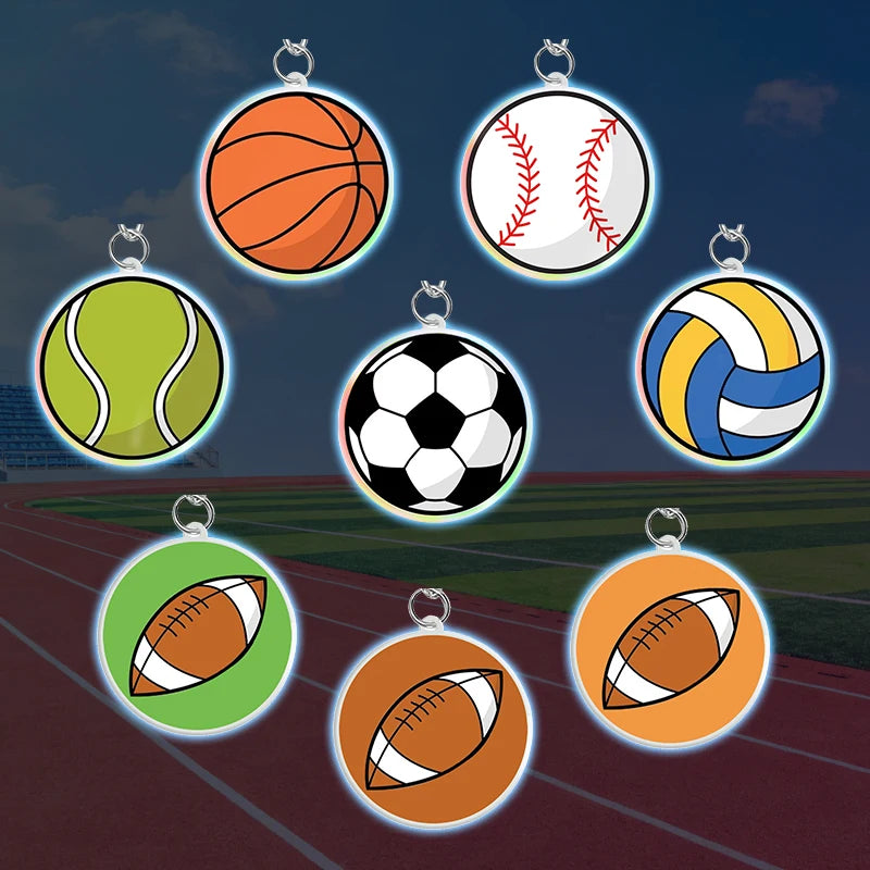 Glowing LED Soccer Ball Keychain