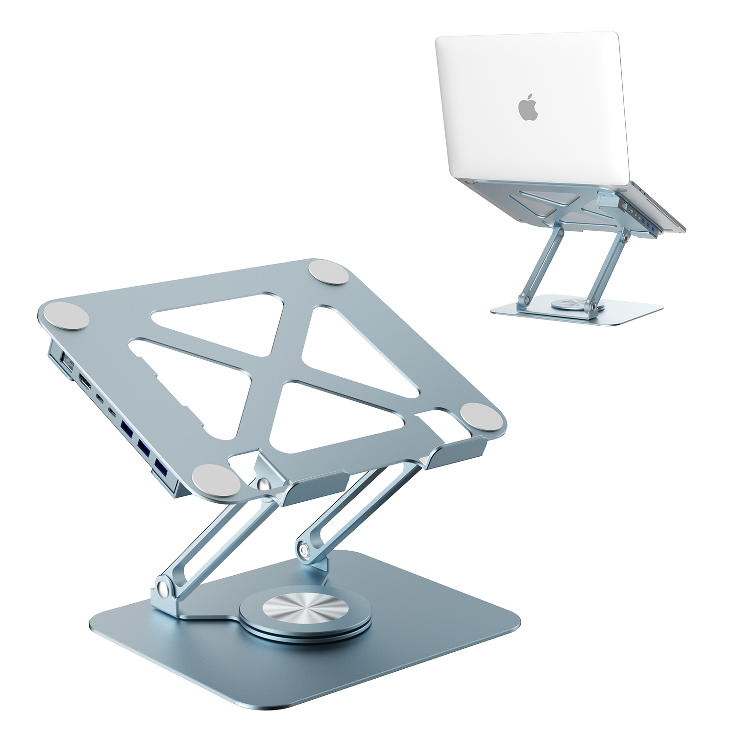 Ergonomic Sage Green 360 Rotating Laptop Stand - Zenith Pivot