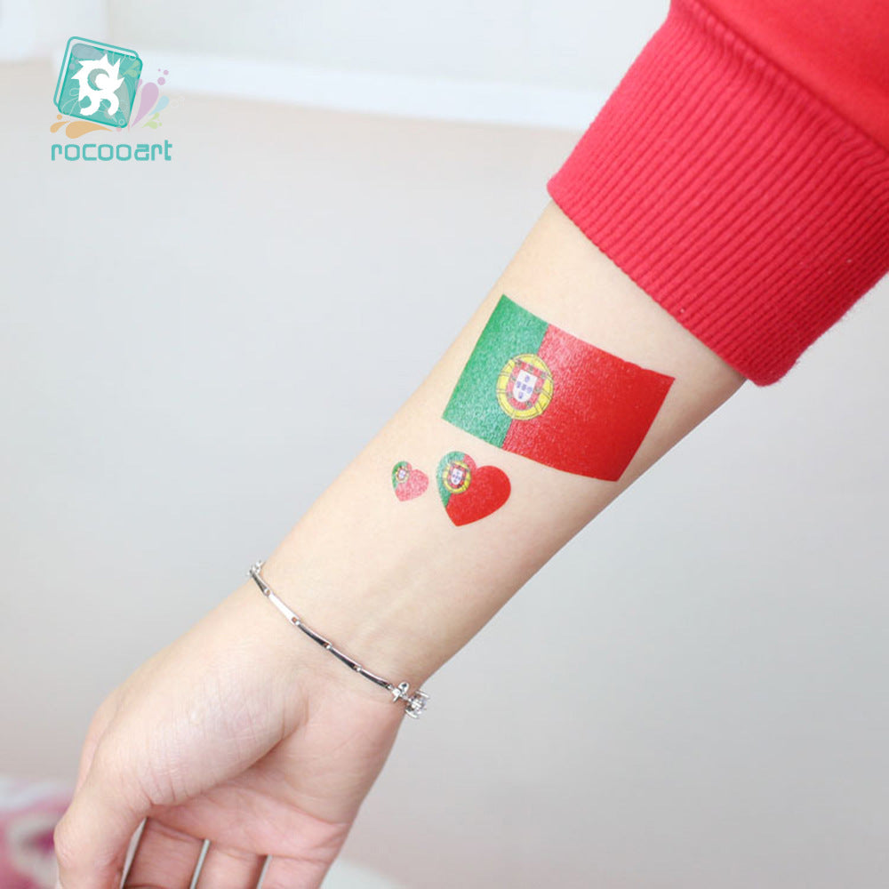 Heart-Shaped National Flag Face Stickers - 20 Pack